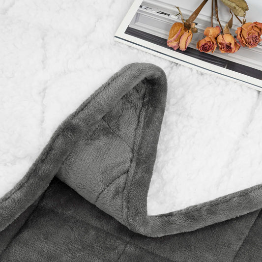 WOLTU 7/9/11kg Therapeutic Weighted Blanket for Adults Stress Insomnia Anxiety Double Sided Flannel Sherpa Fleece Blanket