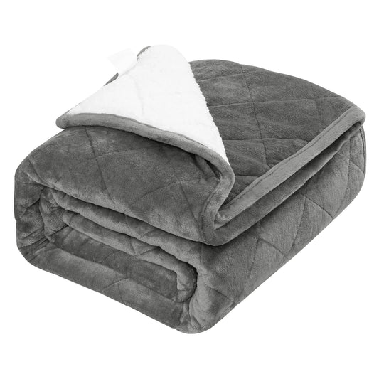 WOLTU 7/9/11kg Therapeutic Weighted Blanket for Adults Stress Insomnia Anxiety Double Sided Flannel Sherpa Fleece Blanket