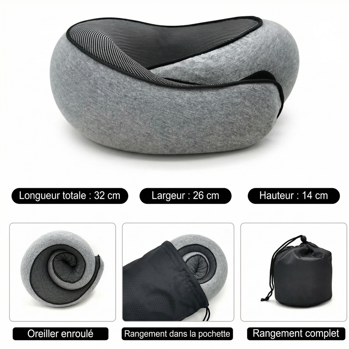 Oreiller de Voyage Ergonomique