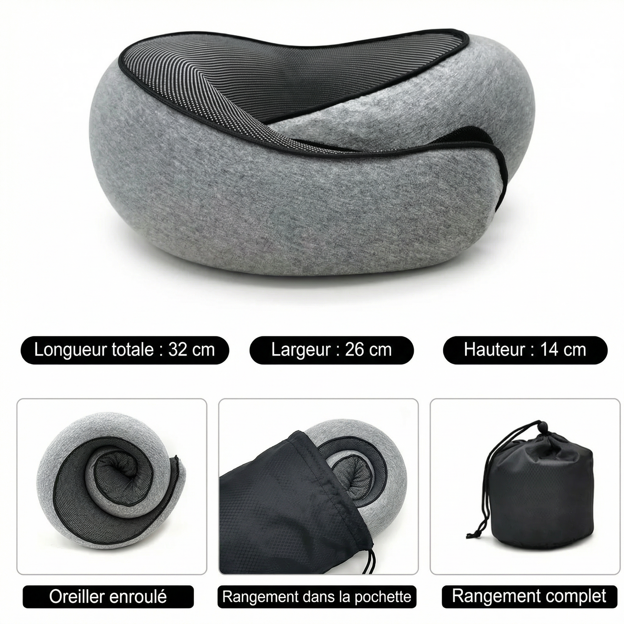 Oreiller de Voyage Ergonomique