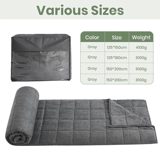 Good Nite weight blanket 8kg for adults, cuddly soft heavy blanket against stress & for better sleep, Gray