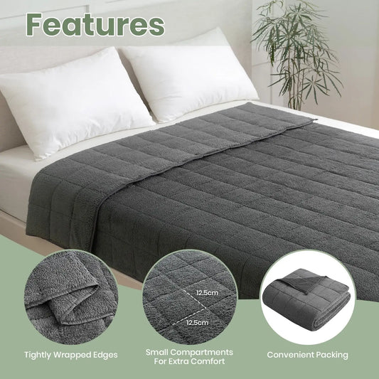 Good Nite weight blanket 8kg for adults, cuddly soft heavy blanket against stress & for better sleep, Gray